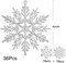 36-Pack Silver Glitter Snowflake Ornaments – 4-Inch Plastic Christmas Tree Decorations for Winter Wonderland Holiday Décor